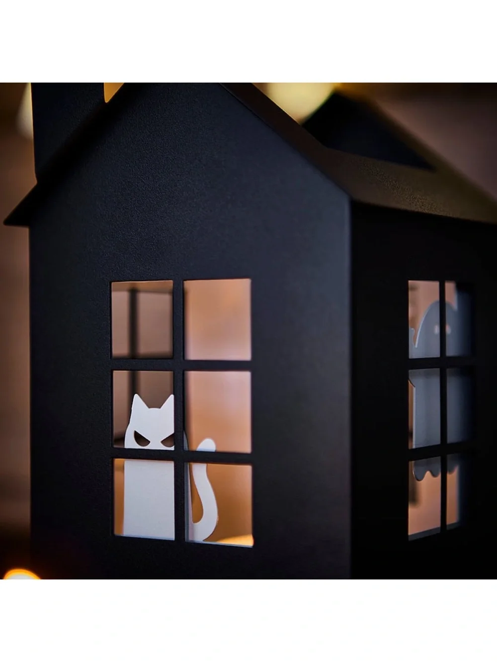 Ghost, Cat, Bat Tea Light Holder - Black & White - NWT - IKEA Kustfyr